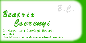 beatrix cserenyi business card