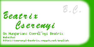 beatrix cserenyi business card